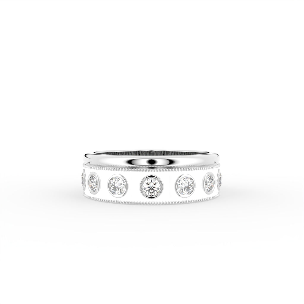 vimg:FJ6116|vimg:FJ6119|18K Bespoke Round Bezel Diamond Ring — TOP