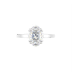 14K Rose Gold Solitaire Oval Diamond Ring — TOP