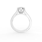 18K Halo Round Diamond Ring — FRONT