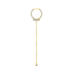 18K Yellow Gold Hoop Drop Diamond Earrings — SIDE VIEW