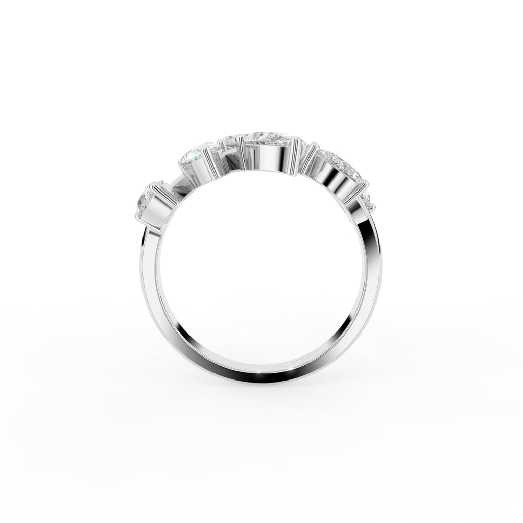 18K Bespoke Leaf Diamond Ring — FRONT