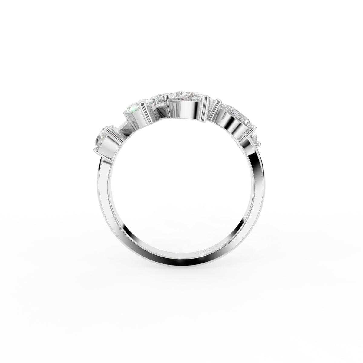 18K Bespoke Leaf Diamond Ring — FRONT