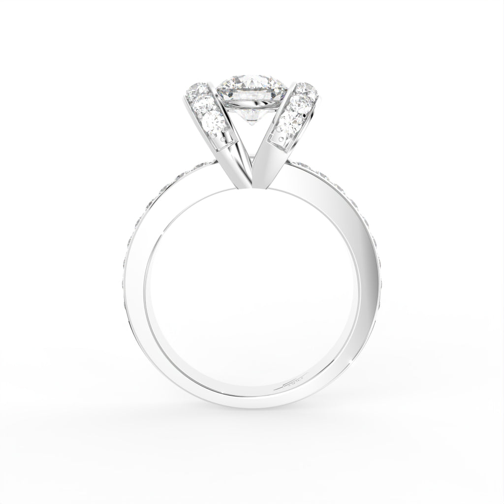 18K Bespoke Round Diamond Solitaire Ring — FRONT