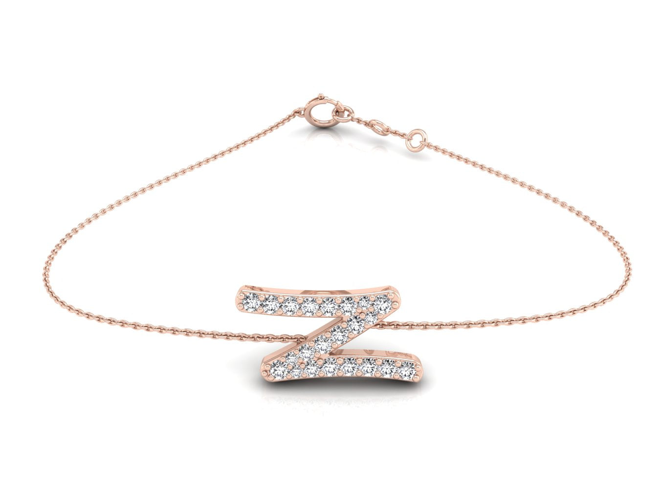 18K Alphabet Diamond Bracelet — TOP