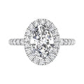 18K Halo Oval Diamond Ring — TOP