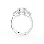 vimg:Z00309|18K Trilogy Cushion Diamond Ring — FRONT