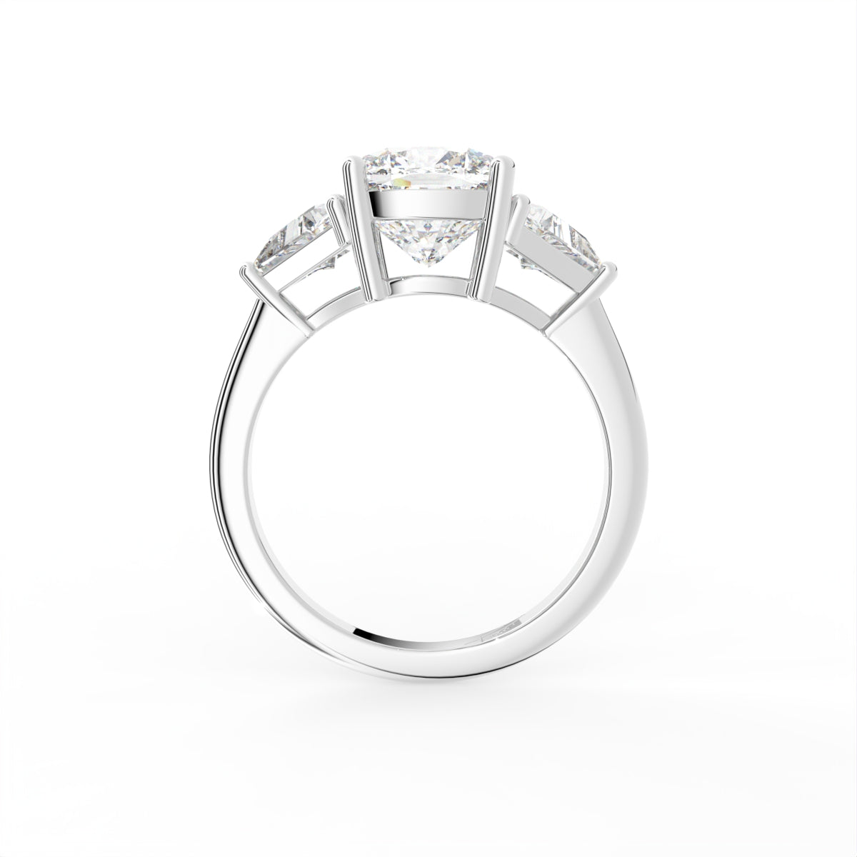 vimg:Z00309|18K Trilogy Cushion Diamond Ring — FRONT
