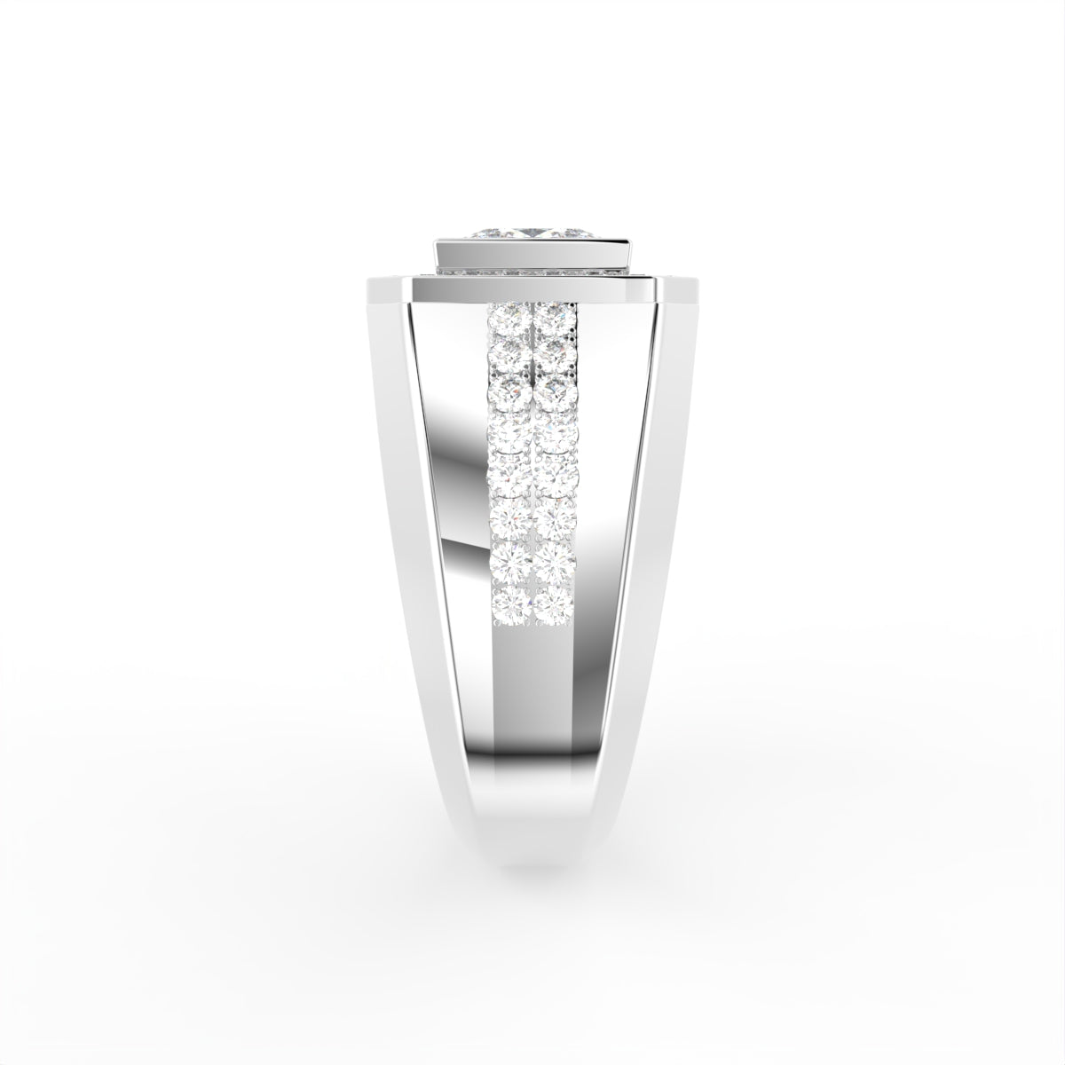 18K Bespoke Princess Diamond Ring — SIDE