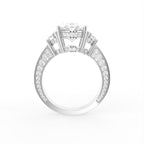 18K Shoulder Set Oval Diamond Ring — FRONT