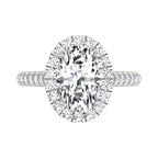 18K Halo Oval Diamond Ring — TOP