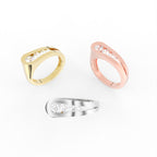 Sterling Silver Round Diamond Ring — 3 COLOR