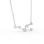 18K Yellow Gold Constellation Round Diamond Pendant — 3D VIEW
