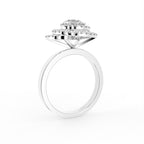 18K Halo Round Diamond Engagement Ring — 3D VIEW