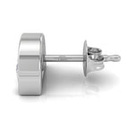 18K White Gold Half Moon Solitaire Diamond Earrings — SIDE VIEW