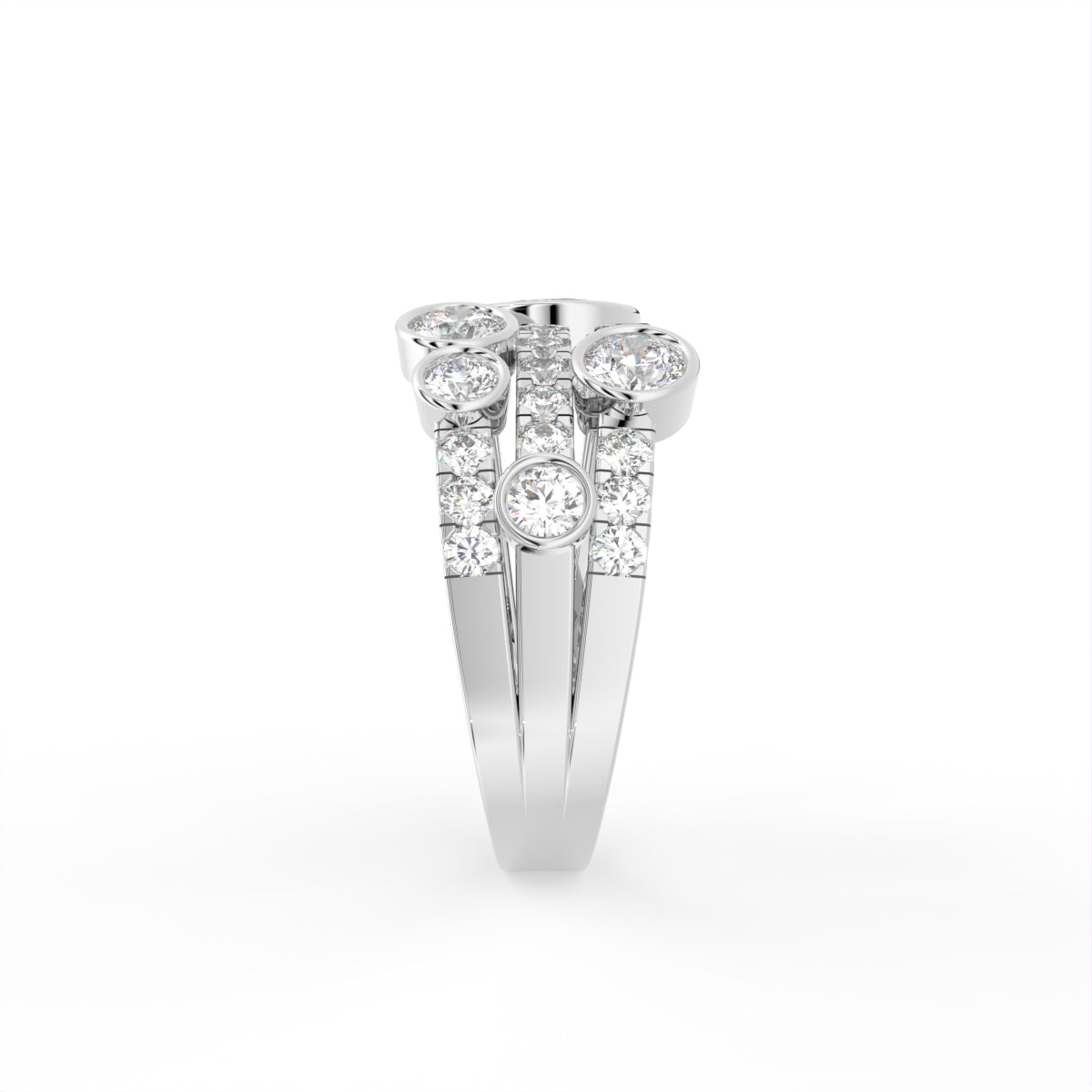 Sterling Silver Diamond Ring — 3D / RIGHT
