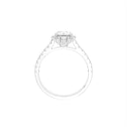 18K Halo Round Diamond Ring — FRONT
