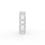 vimg:FJ5127|vimg:FJ5223|14K White Gold Full Eternity Emerald Diamond Ring — SIDE