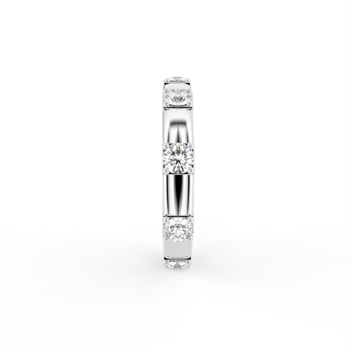 18K Eternity Round Diamond Ring — SIDE