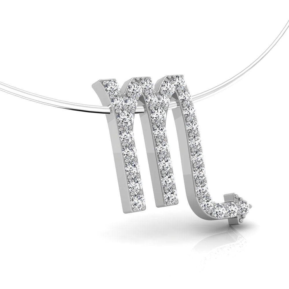 vimg:FJ1227|vimg:FJ1226|vimg:FJ1228|vimg:FJ1242|vimg:FJ1999|18K Zodiac Round Diamond Pendant — RIGHT