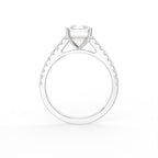 18K White Gold Emerald Diamond Ring — FRONT
