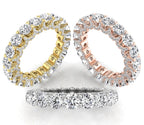 18K Full Eternity Round Diamond Ring — 3 COLOR