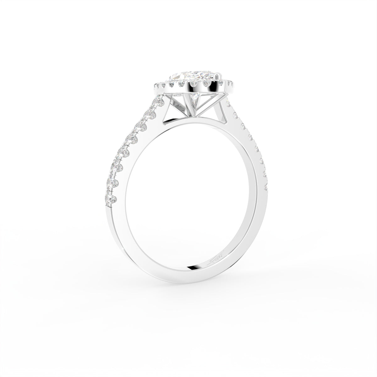 vimg:Z00308|18K Halo Marquise Diamond Engagement Ring — 3D VIEW