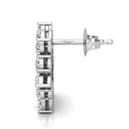 14K White Gold Pear Diamond Earrings — SIDE VIEW