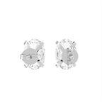 18K Solitaire Oval Diamond Earrings — BACK