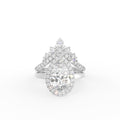 18K Halo Pear Diamond Engagement Ring — TOP