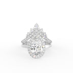 18K Halo Pear Diamond Engagement Ring — TOP