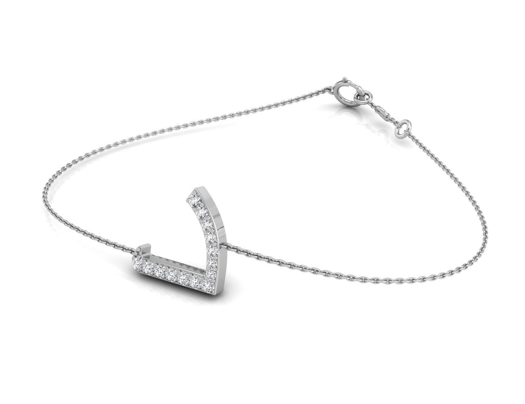 18K Arabic Alphabet Diamond Bracelet — 3D VIEW