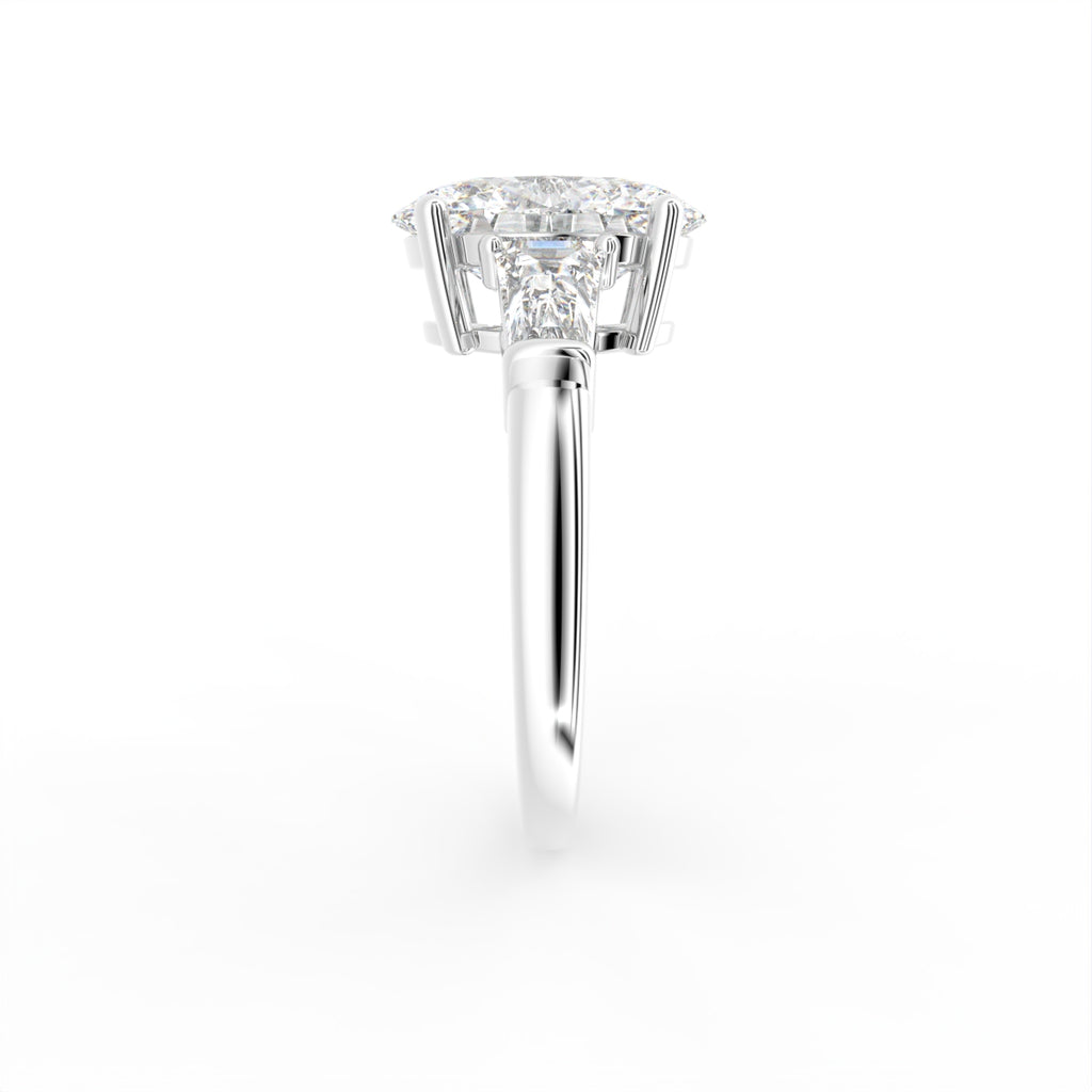 vimg:Z00313|18K Trilogy Oval Diamond Ring — SIDE