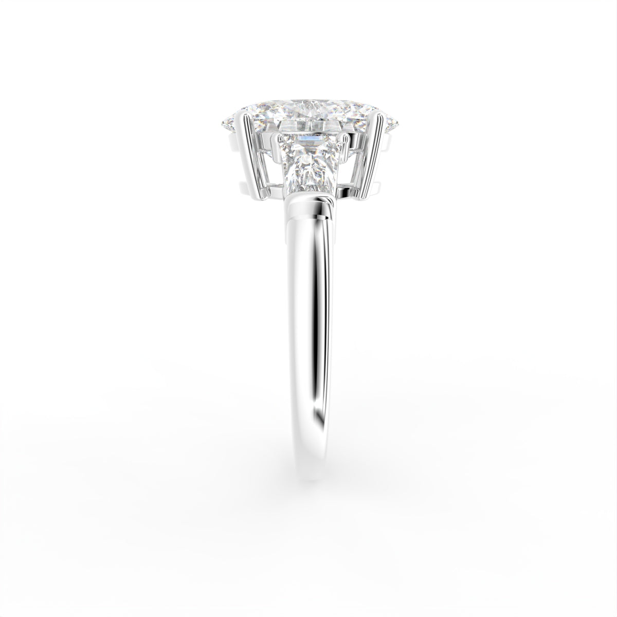vimg:Z00313|18K Trilogy Oval Diamond Ring — SIDE