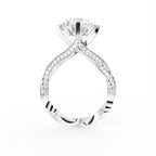 18K Solitaire Round Diamond Engagement Ring — FRONT