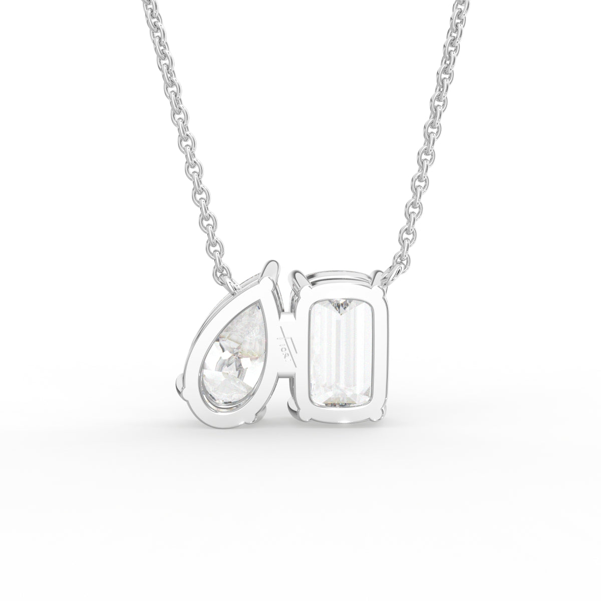 vimg:Z01103|18K Yellow Gold Emerald Cut Diamond Pendant — BACK