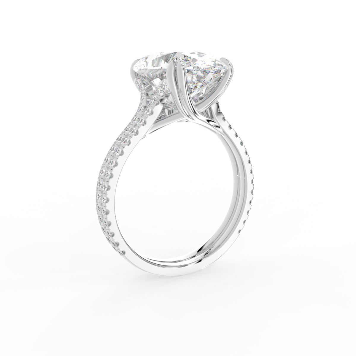 18K Yellow Gold Solitaire Oval Diamond Engagement Ring — 3D VIEW