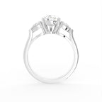 18K Trilogy Pear Diamond Engagement Ring — FRONT