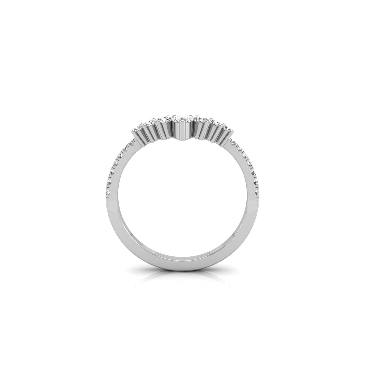 18K Bespoke Diamond Engagement Band Ring — FRONT