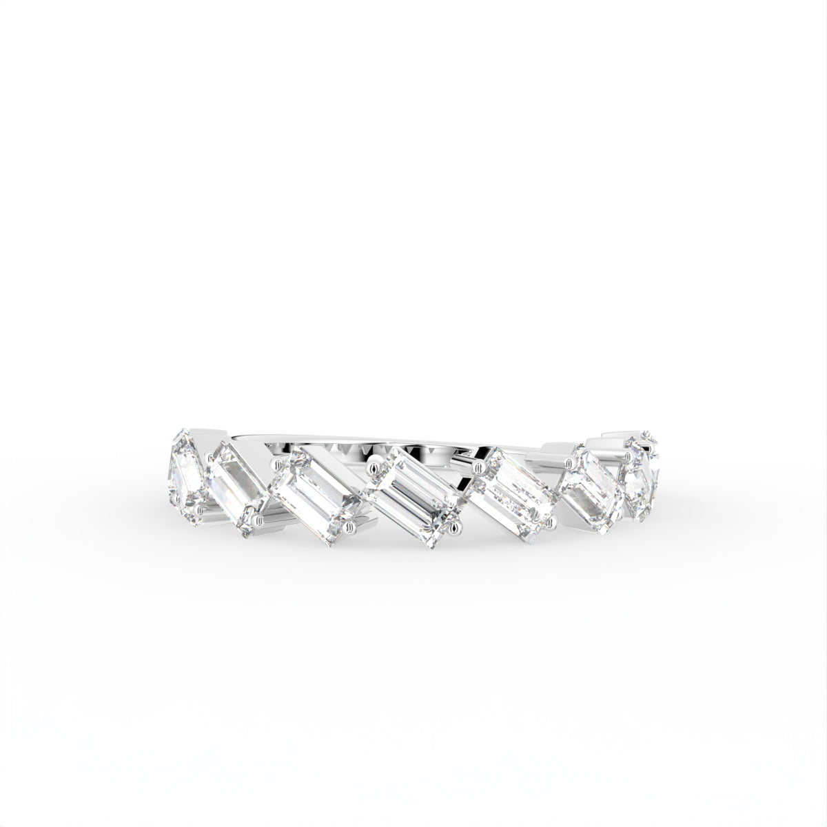 18K Yellow Gold Baguette Eternity Diamond Ring — TOP
