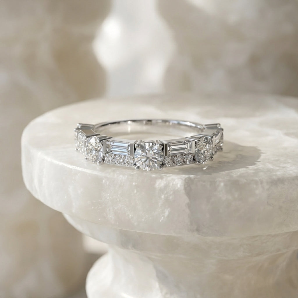 14K Eternity Round Diamond Ring