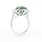 18K White Gold Halo Round Diamond Ring — 3D VIEW