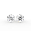 18K Round Solitaire Diamond Earrings — TOP