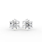 18K Round Solitaire Diamond Earrings — TOP
