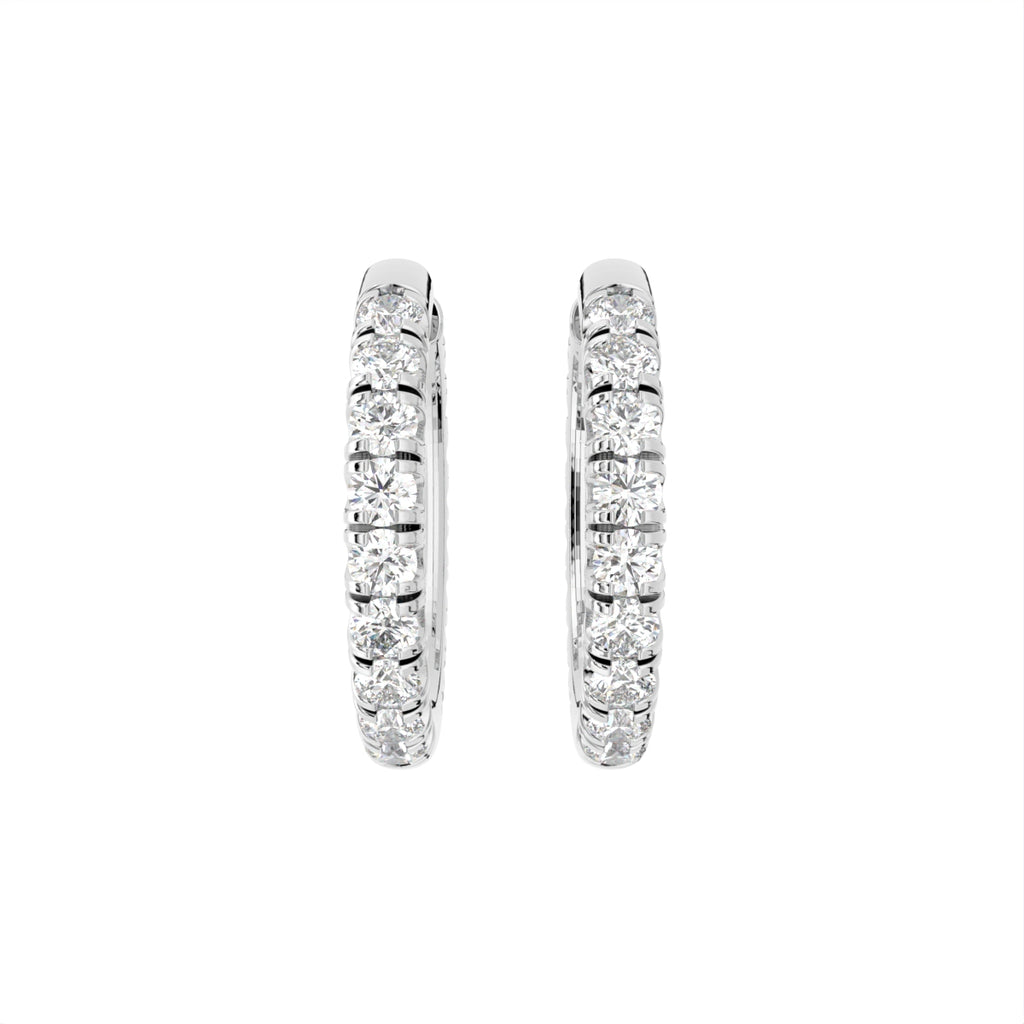 18K Diamond Hoop Earrings — BACK