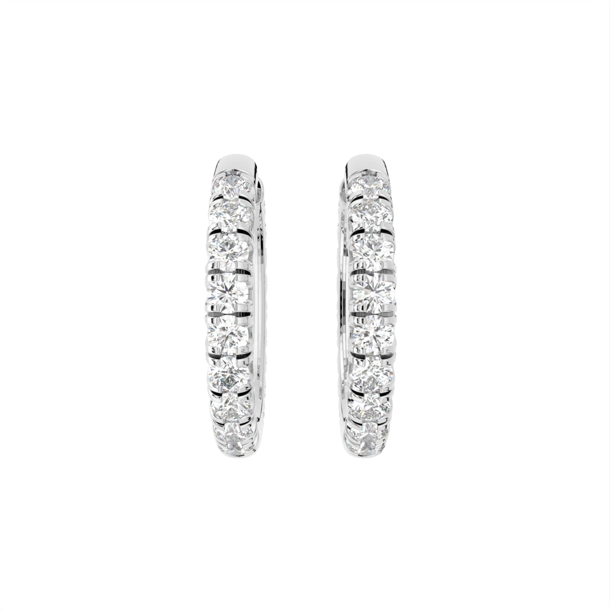 18K Diamond Hoop Earrings — BACK