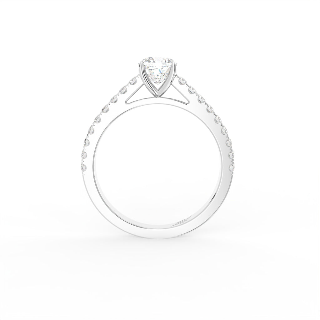 18K Cushion Diamond Engagement Ring — FRONT
