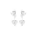 18K White Gold Heart Marquise Diamond Drop Earrings — BACK