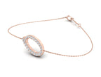 18K Rose Gold Alphabet Round Diamond Bracelet — 3D VIEW