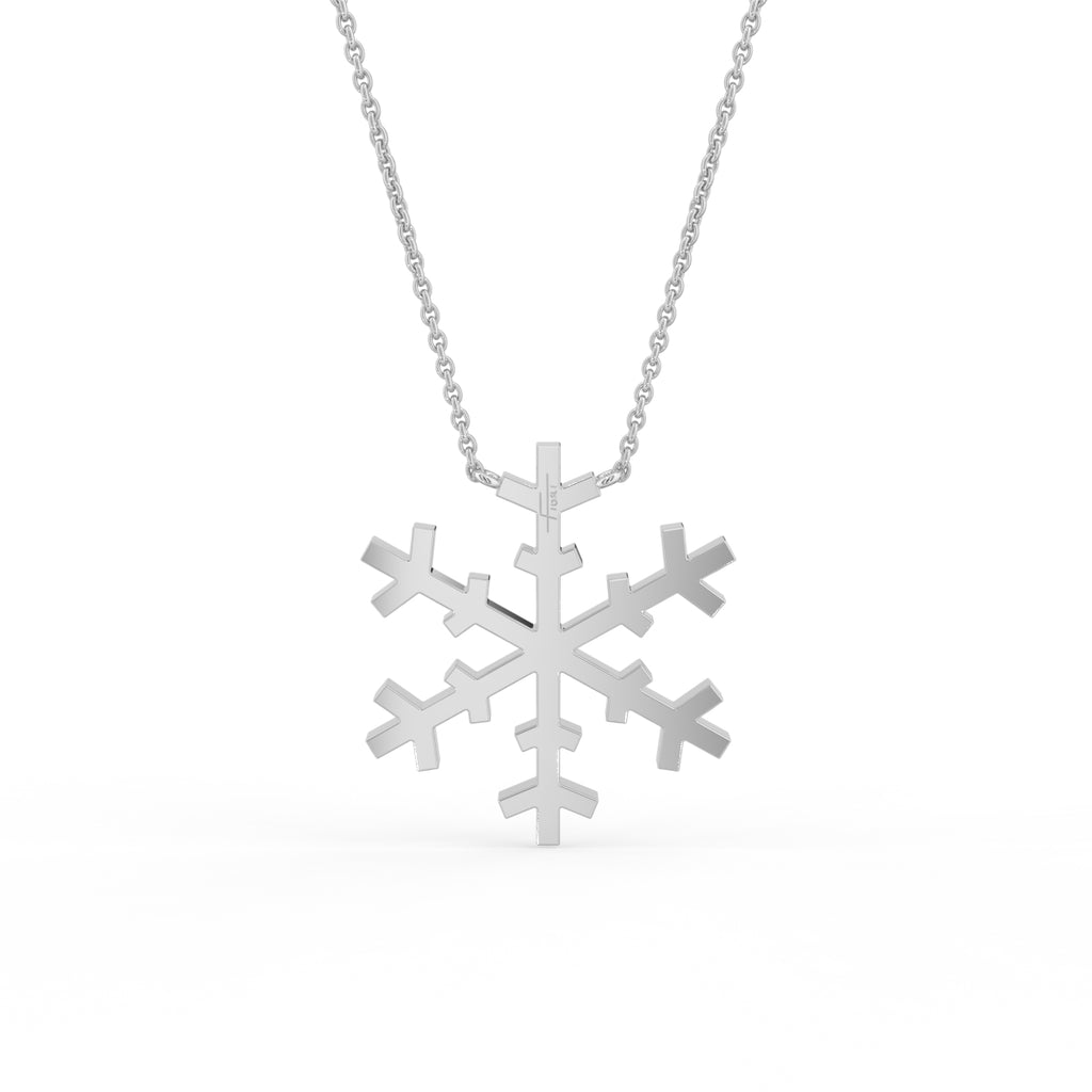 vimg:FJ6483|vimg:FJ6484|vimg:FJ6485|vimg:FJ6486|18K White Gold Snowflake Round Diamond Pendant — BACK