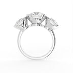 18K Yellow Gold Trilogy Round Diamond Ring — FRONT